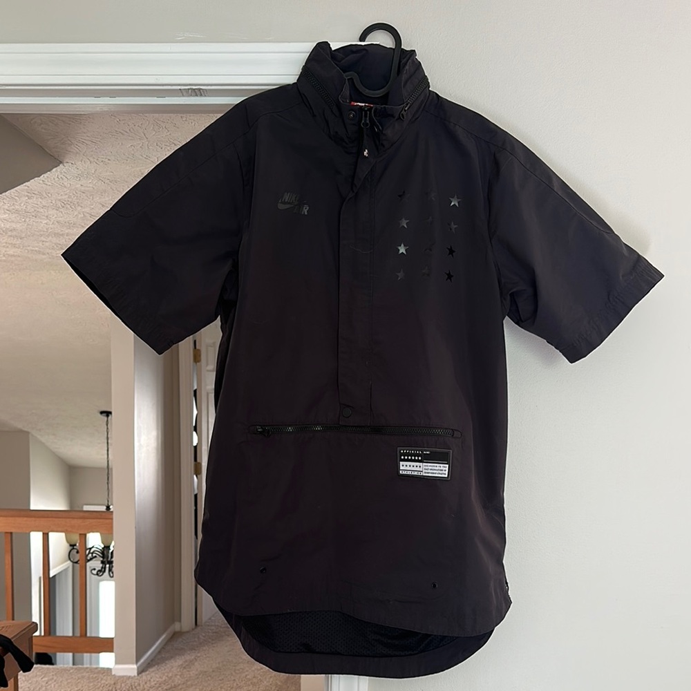 Nike Black Lightweight Shirt Jacket with Mock Neck